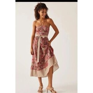 Anthropologie LET ME BE Boho Halter Maxi Dress Size M *DRESS ONLY *